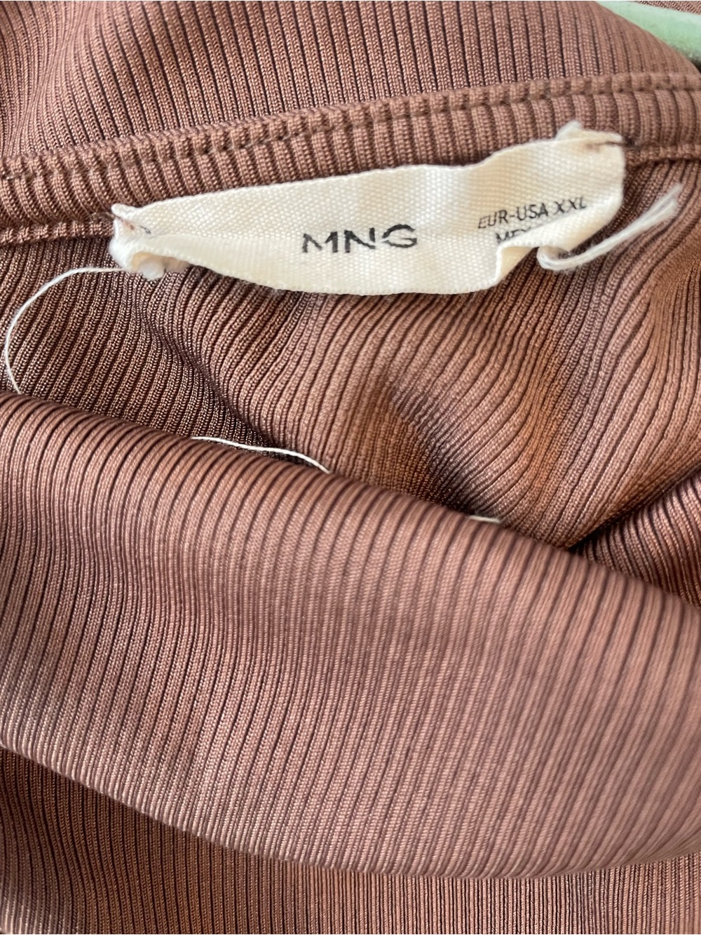 Mango Ribbed Brown Knit Top - Picture 4 of 4